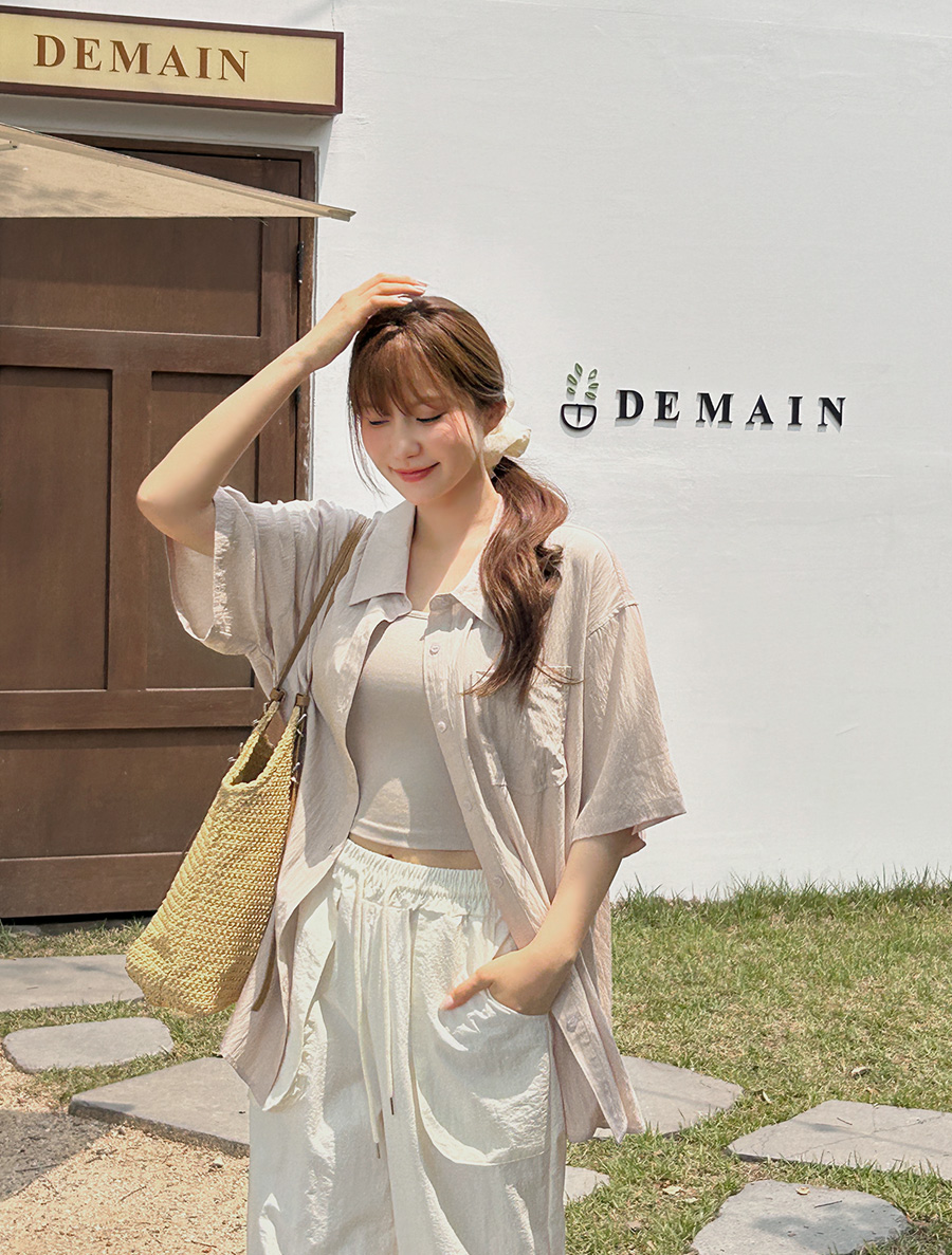 [EVELLET] Dumeti寬口袋短袖襯衫