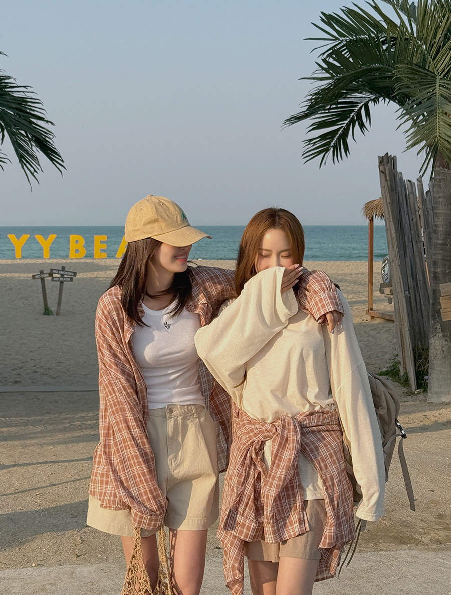 [EVELLET] Elpua 格紋寬口袋大衣