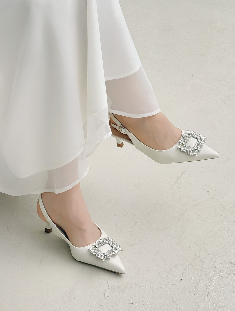 Beton 方形細高跟露趾高跟鞋（4 公分）