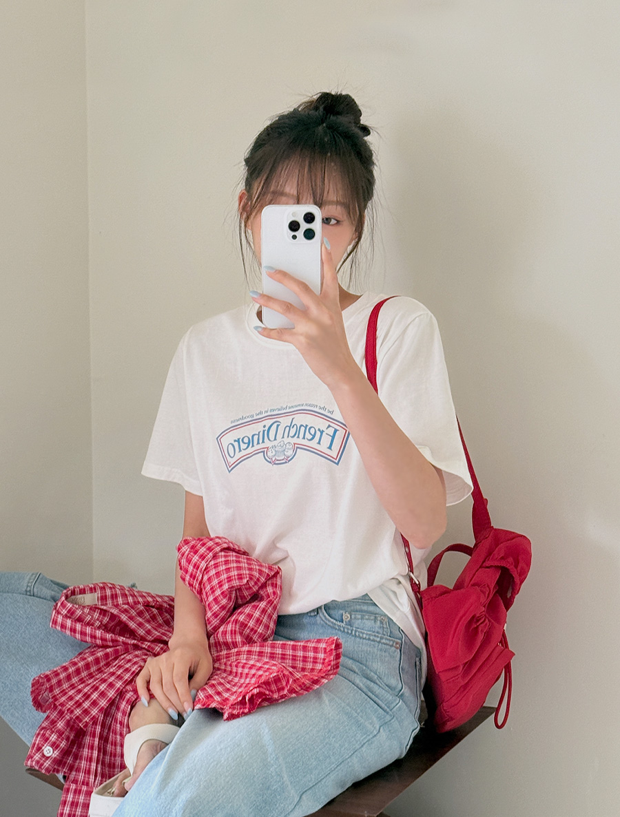 [EVELLET] 繩子印花T卹