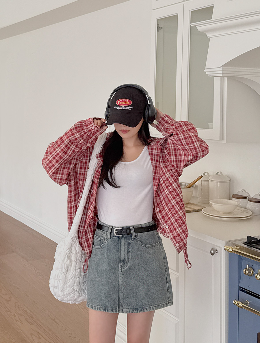 [EVELLET] Mobien 棉質格紋襯衫