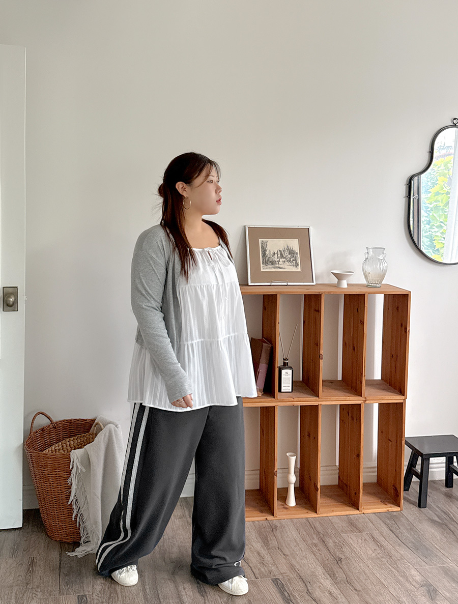 [EVELLET] Divion 蕾絲細褶腰帶長褲