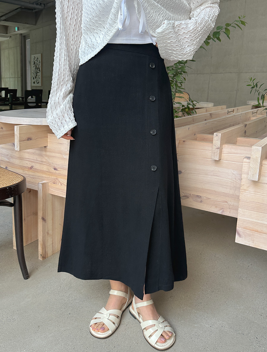 [EVELLET] Hanio 開衩亞麻長袖