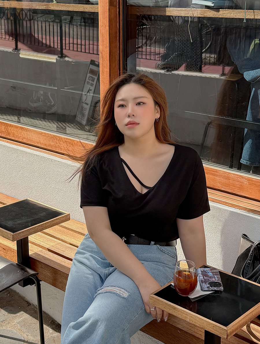 [EVELLET] B on B V領布/束帶T卹