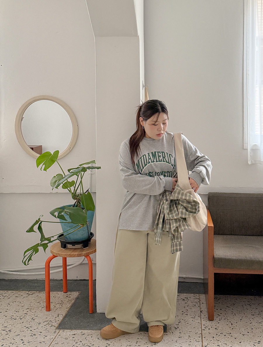 Ksendo 桃色羊毛寬棉褲（依長度）